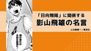 「日向翔陽」に関係する影山飛雄の名言