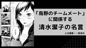 「烏野のチームメイト」に関係する清水潔子の名言