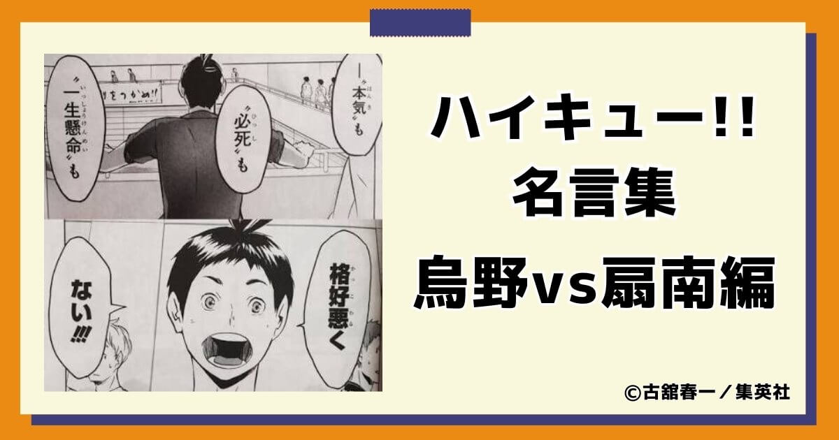 ハイキュー!!名言集
烏野vs扇南編